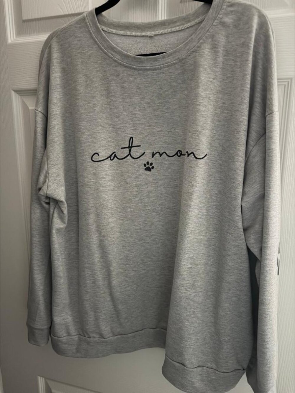 Women's Gray Cat Mom Graphic Sweatshirt Pullover Crewneck Long Sleeve Size 3XL